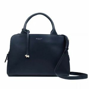 New Radley London Millbank Leather Medium Zip Tote Purse Shoulder Bag, Black